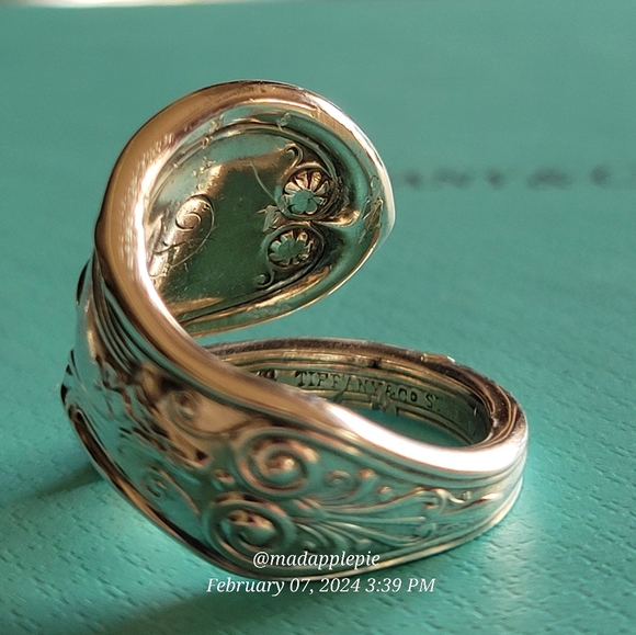 1870 Tiffany & Company Saratoga Spoon Ring in Sterling Silver Luxury Vintage #80 - Picture 10 of 16